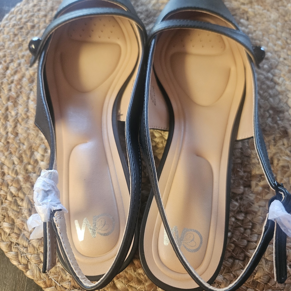 ComfortFit Women's Black Slingback Flats